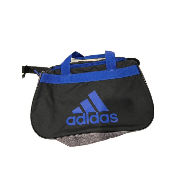 Adidas Defender Small 16"x10"x8" Black Blue Duffel Gym Bag - Picture 1 of 6